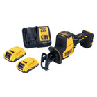DeWalt DCS369D2 Cordless Compact Reciprocating Saw 18V Brushless + 2x Batteries 2.0Ah + Charger