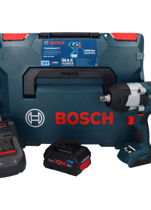 Bosch GDS 18V-1000 Avvitatore a impulsi professionale a batteria 18 V 1000 Nm BITURBO Brushless + 1x batteria ricaricabile ProCORE 8,0 Ah + caricabatterie + L-Boxx
