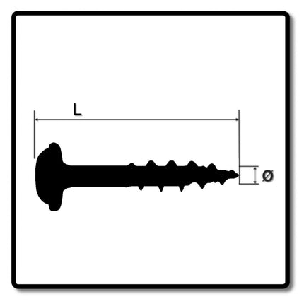 Kreg XL Pocket Hole Screw 4.0 x 100 mm, Robertson partial thread, 30 pcs. (SML-C4X400-30)