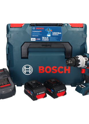 Bosch GSR 18V-150 C Trapano avvitatore professionale a batteria 18 V 150 Nm Biturbo Brushless ( 06019J5005 ) + 2x batteria ricaricabile ProCORE 8,0 Ah + caricabatterie + L-Boxx