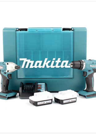 Makita DK 1497 Kombi-Set 14 V mit DF 347 Bohrschrauber + TD 126 Schlagschrauber + 2 x BL 1413 G Akkus + DC18WA Lader + Koffer - Toolbrothers