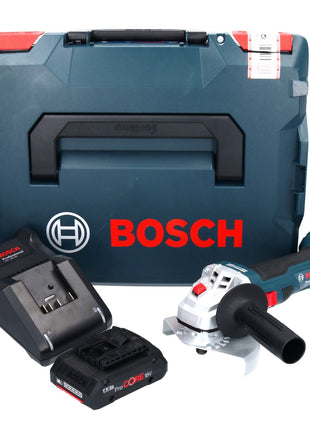 Bosch GWS 18V-7 Professional Akku Winkelschleifer 18 V 125 mm 22,23 mm Brushless + 1x ProCORE Akku 4,0 Ah + Ladegerät + L-Boxx