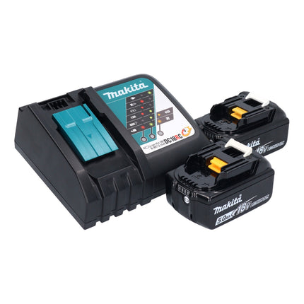 Makita DLX 2289 TJ Combo Kit 18 V with DDF 485 cordless drill driver + DTD 153 cordless impact driver + 2x rechargeable battery 5.0 Ah + charger + Makpac