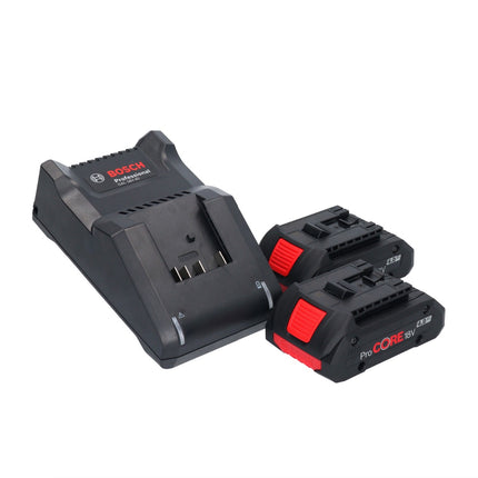 Bosch GSR 18V-55 Taladro atornillador inalámbrico profesional 18 V 55 Nm sin escobillas + 2 baterías ProCORE 4,0 Ah + cargador