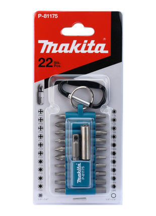 Makita Bit Set 22 teilig 25 mm mit Karabiner P 81175 Phillips Pozidriv Torx 6 kant 1 - toolbrothers