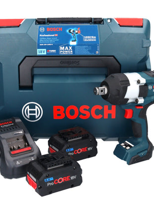 Clé à chocs rotative sans fil Bosch GDS 18V-1050 H 18 V 1050 Nm 3/4" Biturbo brushless + 2x batterie ProCORE 8,0 Ah + chargeur + L-Boxx (06019J8502)