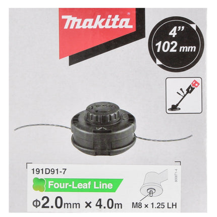 Makita 2-Trimmer Head Assembly Tap&Go 2.0 mm  for 18V Cordless String Trimmer DUR187 and DUR188 - 2 pcs. (2x 191D91-7)