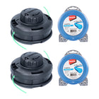 Makita Cabezal de 2 hilos Tap&Go 2,0 mm 2 piezas (2x 191D91-7) + hilo de corte redondo 1,6 mm 15 m 2 piezas (2x E-02733) para cortacésped con batería de 18 V DUR 187 y DUR 188