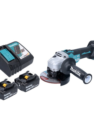 Smerigliatrice angolare a batteria Makita DGA 513 RF 18 V 125 mm brushless + 2x batteria ricaricabile 3,0 Ah + caricabatterie