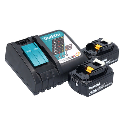 Amoladora angular a batería Makita DGA 513 RM 18 V 125 mm sin escobillas + 2x baterías 4,0 Ah + cargador
