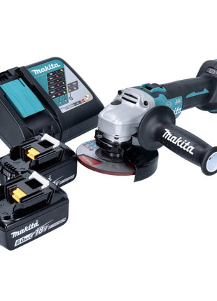 Smerigliatrice angolare a batteria Makita DGA 513 RG 18 V 125 mm brushless + 2x batteria ricaricabile 6,0 Ah + caricabatterie
