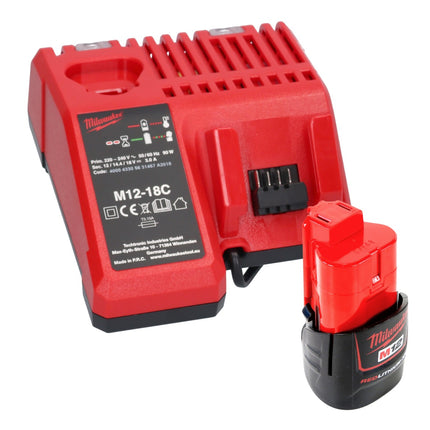 Avvitatore a impulsi a batteria Milwaukee M12 FIW38-201C 12 V 339 Nm 3/8" brushless + 1x batteria ricaricabile 2,0 Ah + caricabatterie