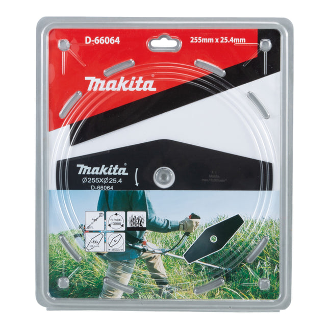 Makita Cuchilla cortacésped acero dos dientes para guadañas y desbrozadoras 255 x 25,4 mm ( D-66064 )
