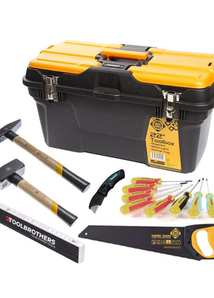 Do-it-yourselfer Starter Set: Foxtail - Locksmith's Hammer - Hammer - Folding knife - Folding ruler (14 pcs.) - Screwdriver Set (8 pcs.) + Case