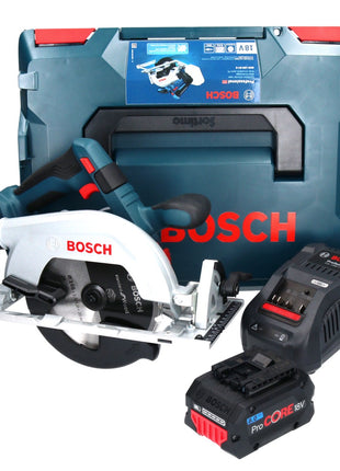 Bosch GKS 18V-57-2 Sierra circular de batería profesional 18 V 165 mm sin escobillas + 1x batería ProCORE 8,0 Ah + cargador + L-Boxx