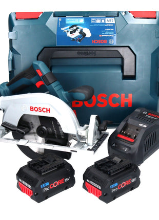 Bosch GKS 18V-57-2 Sierra circular de batería profesional 18 V 165 mm sin escobillas + 2x batería ProCORE 8,0 Ah + cargador + L-Boxx