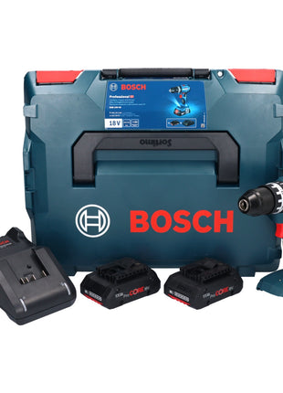 Bosch GSB 18V-45 Akku Schlagbohrschrauber 18 V 45 Nm Brushless + 2x ProCORE Akku 4,0 Ah + Ladegerät + L-Boxx - Toolbrothers