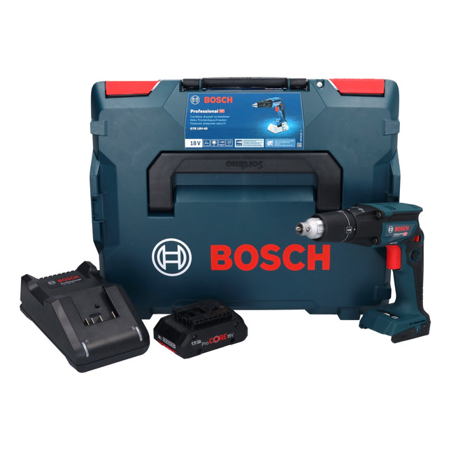Bosch GTB 18V-45 atornillador en seco sin cable 18 V 32 Nm sin escobillas + 1x acumulador ProCORE 4,0 Ah + cargador + L-Boxx