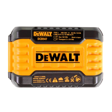 DeWalt Starter Set: 1x Charger DCB 118 X1 FlexVolt 54 V / 18 V + 1x Battery 9.0 Ah