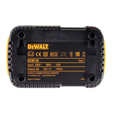 DeWalt Starter Set: 1x Charger DCB 118 X1 FlexVolt 54 V / 18 V + 1x Battery 9.0 Ah