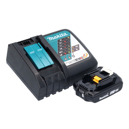 Makita DMR 055 RA1 akumulatorowy radiotelefon 18 V FM z latarką 360° + 1x akumulator 2,0 Ah + ładowarka