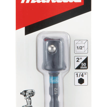 Makita B-66874 Bit Stecknuss Adapter 50 mm 1/4" sechskant - 1/2" vierkant