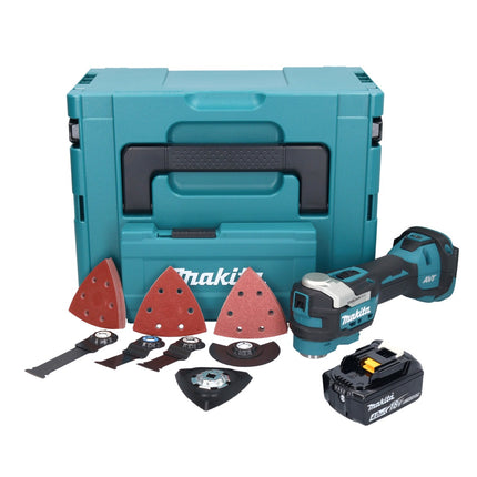 Makita DTM 52 M1JX4 cordless multifunction tool 18 V Starlock Max Brushless + 1x battery 4.0 Ah + accessory set + Makpac - without charger