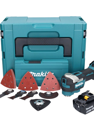 Makita DTM 52 G1JX4 Outil multifonctions sans fil 18 V Starlock Max Brushless + 1x batterie 6,0 Ah + kit d'accessoires + Makpac - sans chargeur