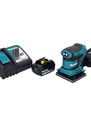 Makita DBO 480 RM1 cordless orbital sander 18 V 112 x 102 mm + 1x rechargeable battery 4.0 Ah + charger