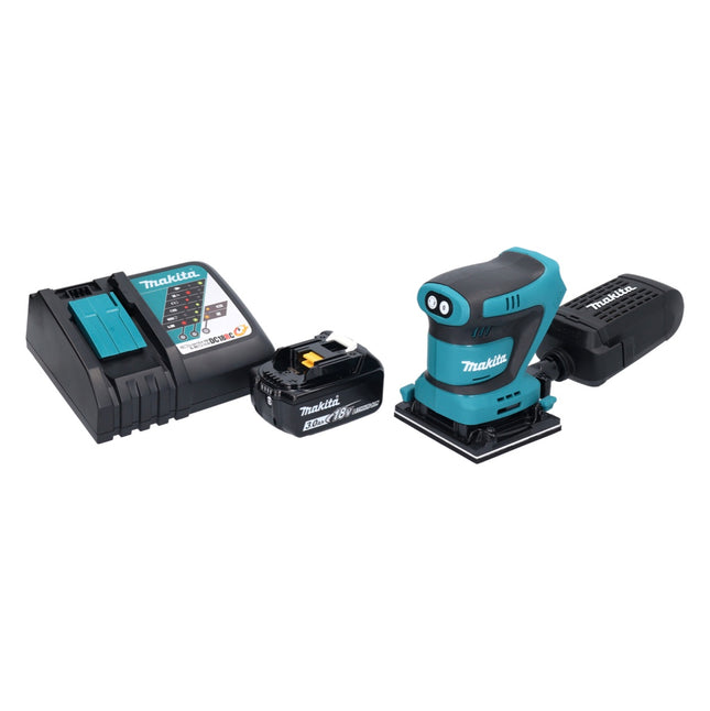 Makita DBO 481 RF1 cordless orbital sander 18 V 112 x 102 mm + 1x rechargeable battery 3.0 Ah + charger