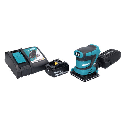 Makita DBO 481 RT1 cordless orbital sander 18 V 112 x 102 mm + 1x rechargeable battery 5.0 Ah + charger