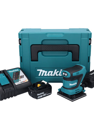 Makita DBO 481 RM1J Cordless orbital sander 18 V 112 x 102 mm + 1x rechargeable battery 4.0 Ah + charger + Makpac