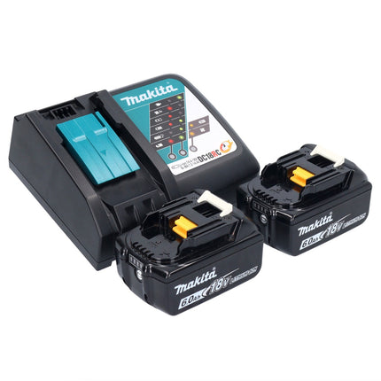 Taladro percutor inalámbrico Makita DHP 453 RGX1 18 V 42 Nm + 2x baterías 6,0 Ah + cargador + set de accesorios 74 piezas + estuche
