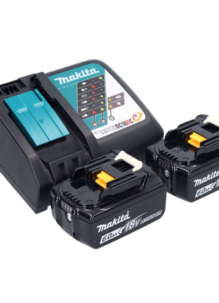 Makita DDF 482 RGX1 Akku Bohrschrauber 18 V 62 Nm + 2x Akku 6,0 Ah + Ladegerät + 74 tlg. Zubehörset + Koffer