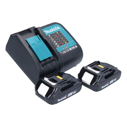Makita DDF 484 SYX1 taladro atornillador inalámbrico 18 V 54 Nm + 2x baterías 1,5 Ah + cargador + set de accesorios 74 piezas + maletín