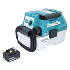 Makita DVC 750 LG1 Cordless Vacuum Blower LXT 67mbar 7,5l 18V Brushless + 1x Battery 6,0Ah - without charger