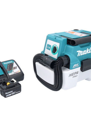 Aspiratore a batteria Makita DVC 750 LRG1 LXT 18 V 67 mbar 7,5 l senza spazzole + 1x batteria ricaricabile 6,0 Ah + caricabatterie