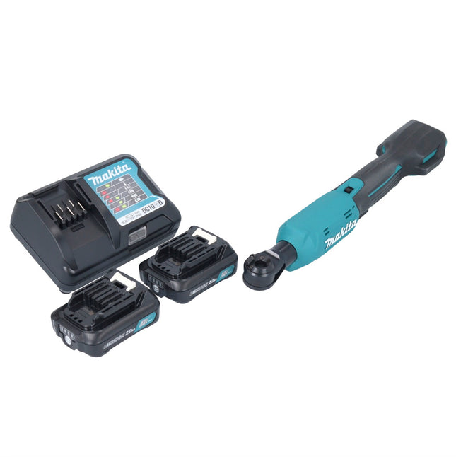 Avvitatore a cricchetto a batteria Makita WR 100 DWA 12 V 47,5 Nm 1/4" 3/8" + 2 batterie da 2,0 Ah + caricabatterie