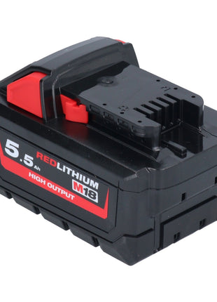 Milwaukee M18 HB 5.5 battery set 2x 18 V 5.5 Ah / 5500 mAh Li-Ion High Output ( 2x 4932464712 ) with charge level indicator