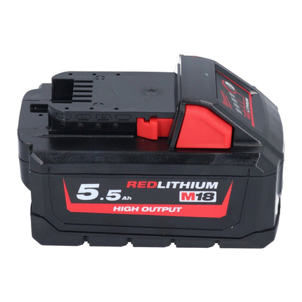 Set di batterie Milwaukee M18 HB 5.5 2x 18 V 5.5 Ah / 5500 mAh Li-Ion High Output ( 2x 4932464712 ) con indicatore del livello di carica