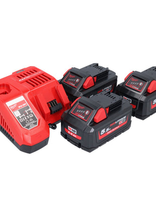 Milwaukee M18 NRG-553 Battery Starter Set High Output 18 V + 3x battery 5.5 Ah ( 3x 4932464712 ) + M12-18 FC charger ( 4932451079 )