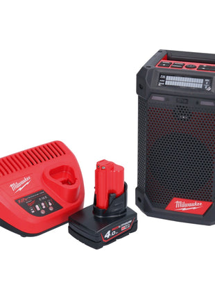 Milwaukee M12 RCDAB+-401 Cordless Radio charger DAB+ 12V + 1x Battery 4.0Ah + Charger