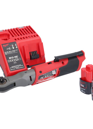 Milwaukee M12 FIR38-202 Cricchetto a batteria 12 V 75 Nm 3/8" 1/4" + 2x batteria ricaricabile 2,0 Ah + caricatore