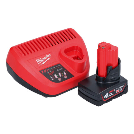 Amoladora recta Milwaukee M12 FDGA-401 angular 12 V 6/8 mm sin escobillas + 1x batería 4,0 Ah + cargador