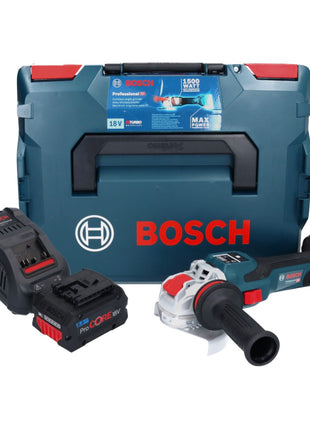 Bosch GWX 18V-15 SC Smerigliatrice angolare professionale a batteria 18 V 125 mm BITURBO X-LOCK + 1x batteria ricaricabile ProCORE 8,0 Ah + caricabatterie + L-BOXX
