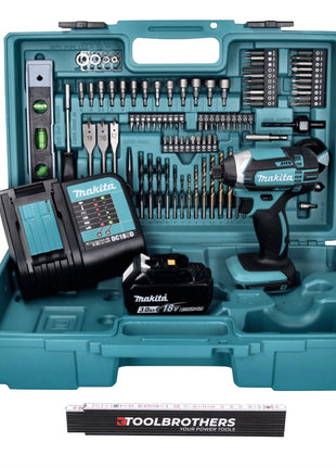 Regolo pieghevole Toolbrothers + avvitatore a impulsi a batteria DTD 152 SFX5 18 V 165 Nm + 1x batteria ricaricabile 3,0 Ah + caricabatterie + set di accessori da 101 pezzi + valigetta