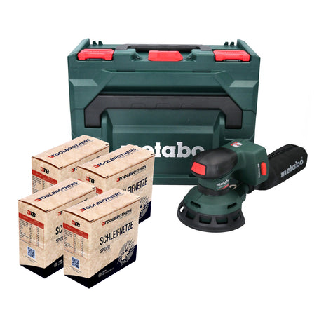 Metabo SXA 18 LTX 125 BL Cordless Random Orbital Sander 125mm 18V Brushless + 2x Toolbrothers TURTLE Sanding Set + metaBOX - without battery, without charger (600146840)
