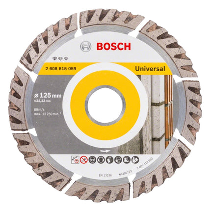 Bosch Standard for Universal Disques à tronçonner diamantés 125 x 22,23 mm 10 pces ( 2608615060 ) pour béton, acier-béton, brique, calcaire et sable-pierre