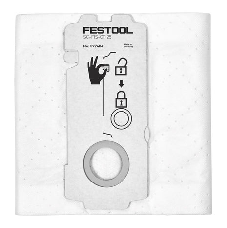 Festool SC-FIS-CT 25/5 SELFCLEAN Filtersack 5 Stk. ( 577484 ) für Absaugmobile CT 25 - Toolbrothers