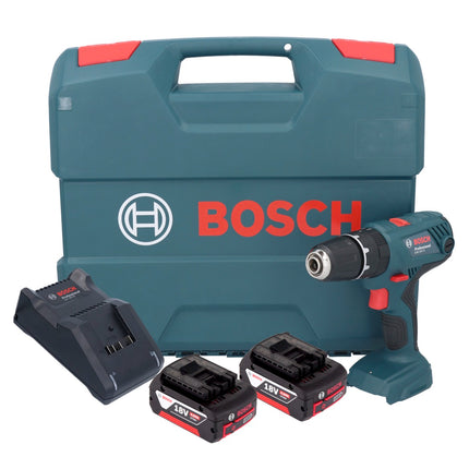 Perceuse à percussion sans fil Bosch GSB 18V-21 18 V 55 Nm + 2x batteries 4,0 Ah + chargeur + mallette en L